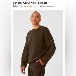 Alo Scholar Crew Neck Sweater in Espresso